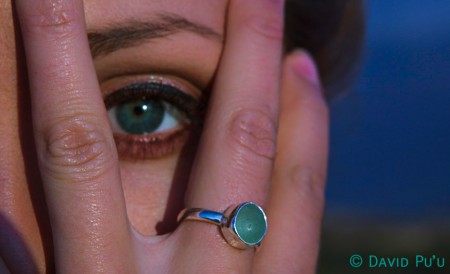 Sea glass ring in sea foam, single bezel, hand made 925 sterling