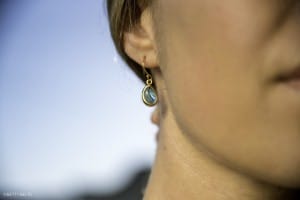 sea glass ear rings