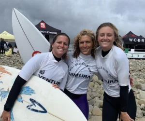 Michelle with Surfer Friends | Sea Glass Jewelry | Betty Belts michelle-posing-with-other-surfers
